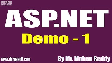 ASP.NET tutorials || Demo - 1 || by Mr. Mohan Reddy On 14-09-2020 @11AM