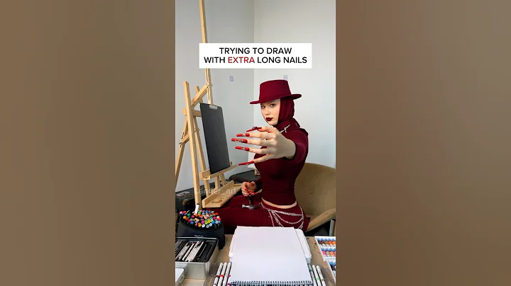 DRAWING WITH EXTRA LONG NAILS💅 MY NEW CHANNEL ​⁠​⁠@LanderLena♥️ #Ladygaga #abracadabra #art #draw thumbnail