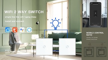 wifi switch 2 way without neutral Line install and connect