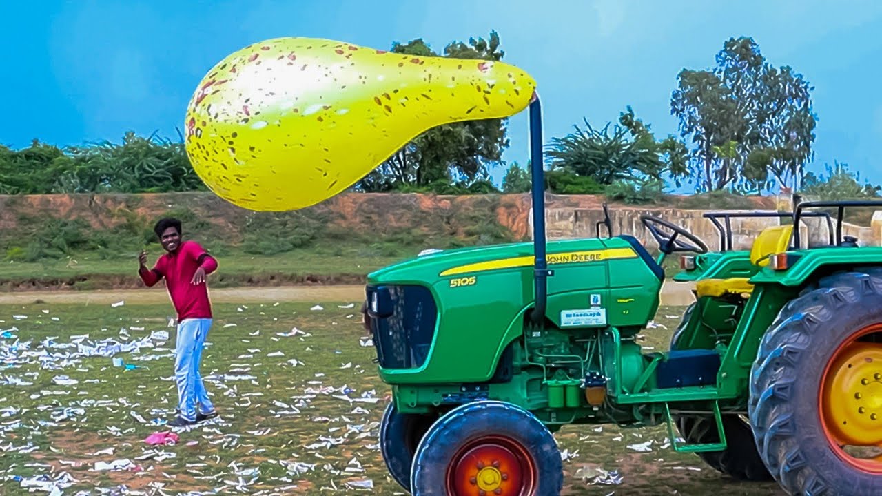 Monster Balloon VS Tractor 😱 What Will Happen ....