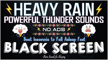 HEAVY RAIN & POWERFUL THUNDER Sounds - Try Listening for 3 Minutes｜Beat Insomnia to Fall Asleep Fast