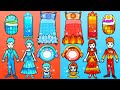 Paper Dolls Dress Up - Hot Anna VS Cold Elsa New House Handmade Quiet Book - Barbie Story & Crafts