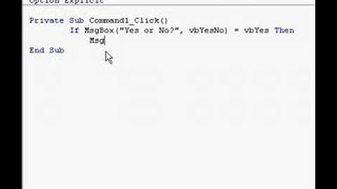 VB6: Yes/No message box