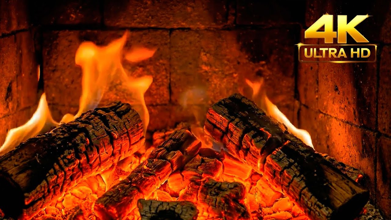 🔥 4K Ultra Realistic Fireplace – Cozy Crackling Fire Sounds for Relaxation (4 Hours)