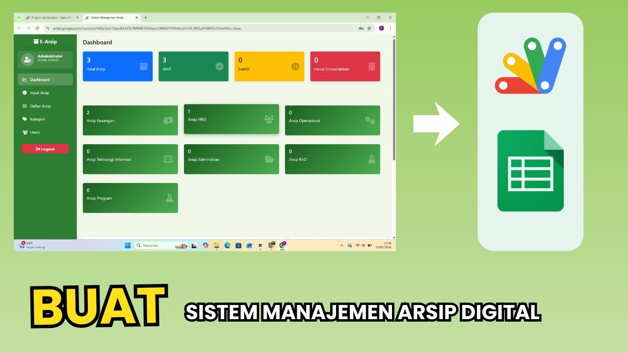 JANGAN PAKE EXCEL LAGI! Cara Buat Sistem Arsip Digital Otomatis & Aman (Google Apps Script)