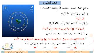 الصف التاسع   العلوم   تركيب الذرة  2