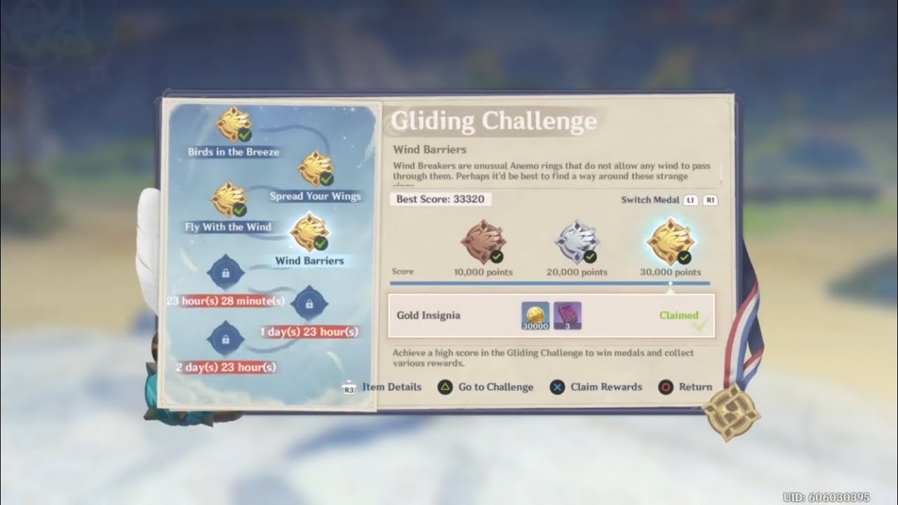 Genshin Impact Gliding Challenge Wind Barriers (Day 4) YouTube