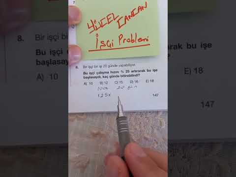 işçi Problemi #matematik #tyt #kpss #dgs #ayt #yks #lgs #öğretmen #problemler #adana #pazar #eğitim