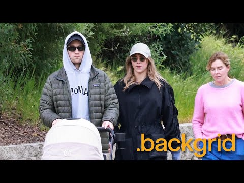 New parents Robert Pattinson and Suki Waterhouse take their newborn baby out for some fresh air