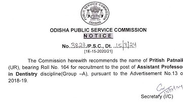 OPSC Assistant Professor Select List Notification Release 2024