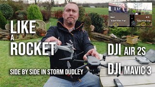 DJI Air 2S & Mavic 3 - Storm Wind Test; Side by Side;  Max Top Speed