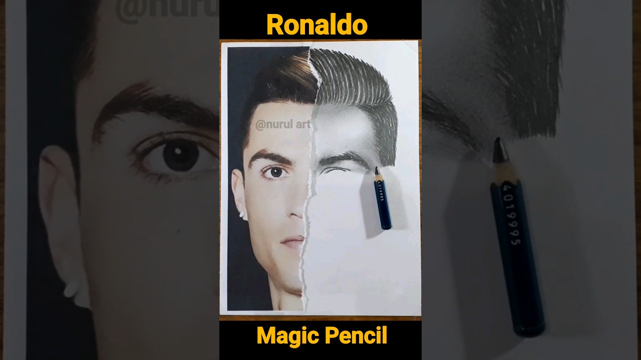 Ronaldo drawing with Magic Pencil 😱