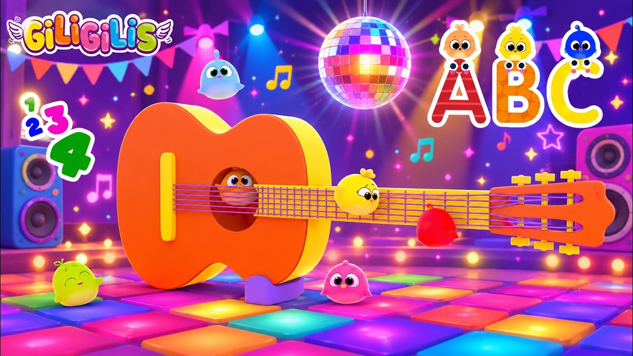 Five Giligilis' Alphabet Party 🍎🎶 ABC Lessons & Yummy Fruits, Veggies for Bright Little Learners