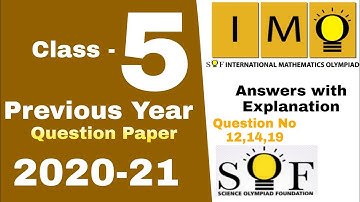IMO Class 5 Question Paper 2020 International Mathmatics Olympiad
