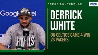 POSTGAME PRESS CONFERENCE: Derrick White on Celtics sweeping Pacers, advancing to NBA Finals