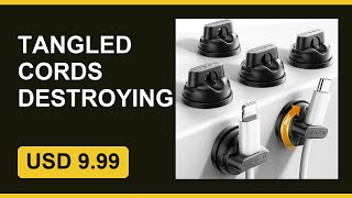 Cable Clips Organizer 6-Pack Magnetic Rotating