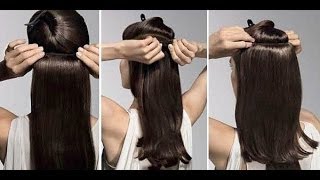 видео Как крепить волосы на заколках на короткие волосы ❤ GlamTimeHair