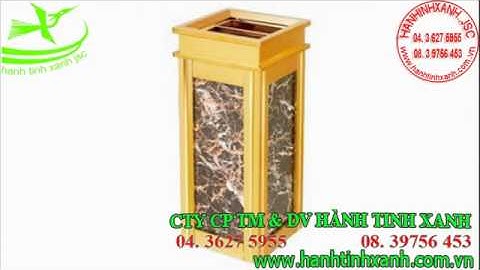 THÙNG RÁC ĐÁ HOA CƯƠNG - THÙNG RÁC INOX MẠ VÀNG ĐÁ HOA CƯƠNG GIÁ RẺ NHẤT
