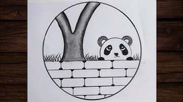 Easy circle scenery drawing /Easy drawing ideas for beginners/ How to draw pencil sketch drawing
