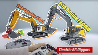 Famous Double E EC160E vs Kabolite K5901 Electric RC Excavators, Which one will you get? Net Worth
