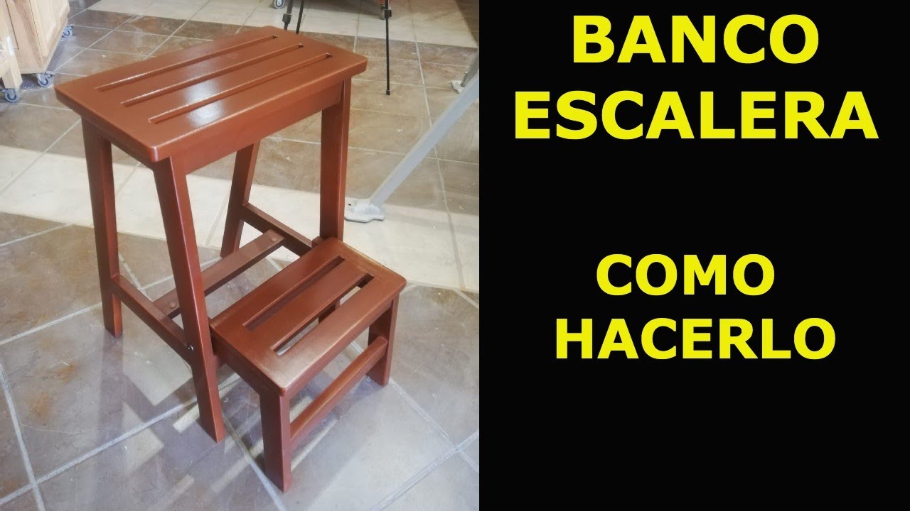 Eescalera banqueta plegable de madera