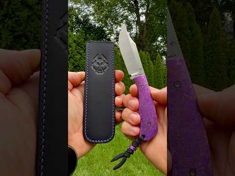 Jack Wolf Knives Bordertown Bowie Titanium Crystalized Purple! Traditionalpocketknives.com