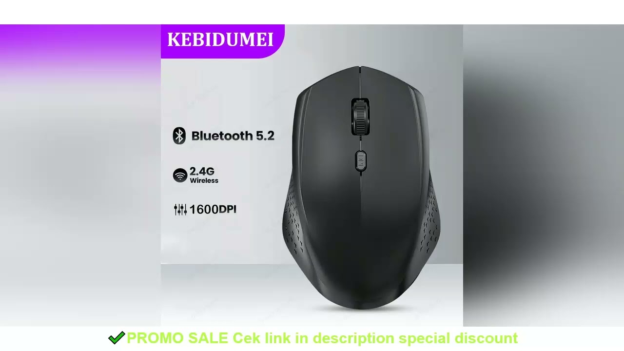 Bluetooth 5.2 Mouse 2.4G Wireless Mouse Dual-Mode Silent Mouse Rechargeable Gaming Mouse 1600DPI For