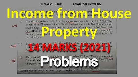 14 MARKS (2021)  Income from House Property Problem in Kannada