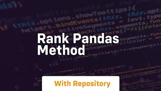rank pandas method