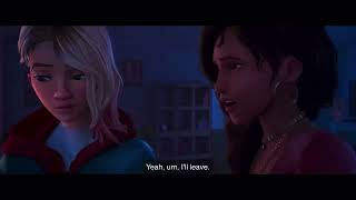 Spider Man: Across the Spider Verse (2023) Gwen talks to miles’s parents hd with captions