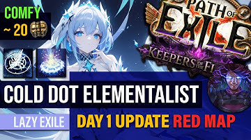 [PoE 3.27] Wintertide Brand Cold Dot Elementalist Day 1 Update | Budget Red Map Setup