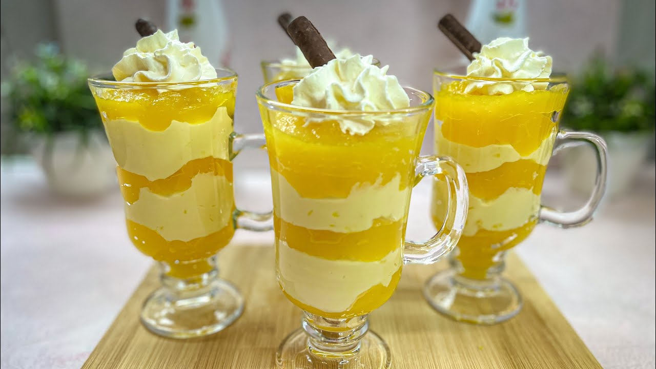 Homemade Orange Dessert melts in Mouth! | Creamy Orange Mousse | موس البرتقال الكريمي