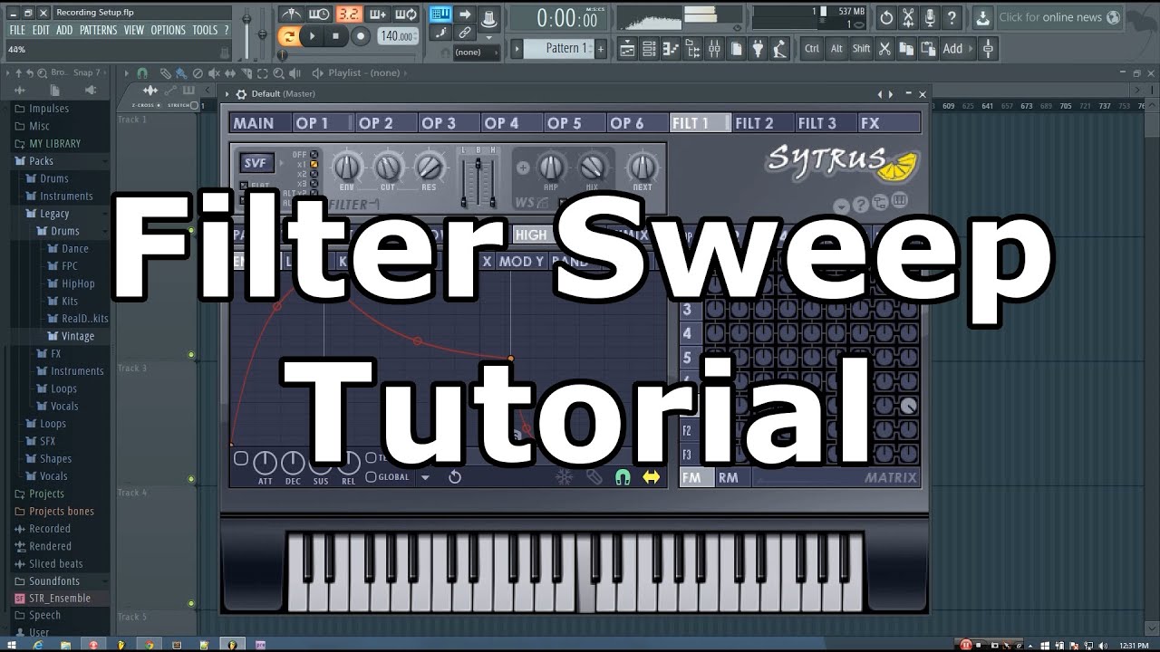 FL Studio Filter Sweeps Tutorial (Sytrus) YouTube