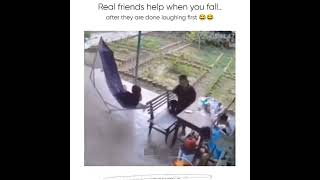 Real friends help when you fall after they done with laughing#fypviralシ#friends#bestfriends#school