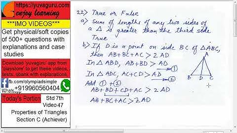 47 IMO Int Math Olympiad Video Std 7 Properties ofTriangle free Video1 by Vishal Mantri+919960560404