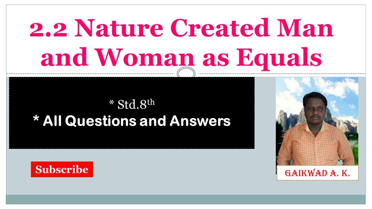 essay on nature created man and woman as equal