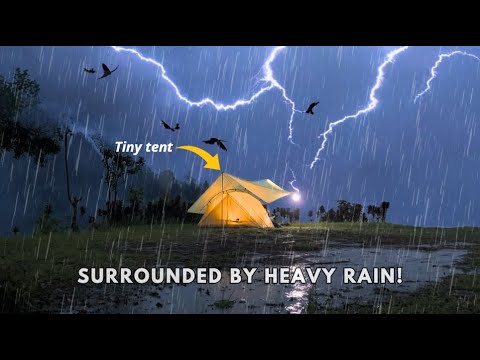 CRAZY STORMS Solo Camping In HEAVY RAIN With Tiny Tent