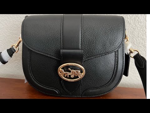 Coach Georgie Saddle Bag in Black Leather - YouTube