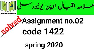 aiou solved assignment spring 2020 | code 1422 assignment no.02