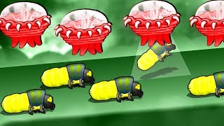 Alien UFO Bugs Attack an Insect Larvae Colony in Swarm Queen!