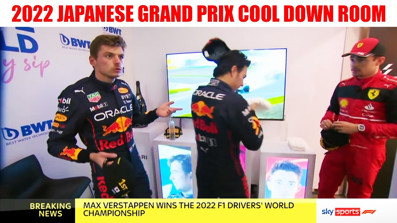 Cool Down Room - Max Finds Out He Won The Championship - 2022 Japanese Grand Prix - YouTube