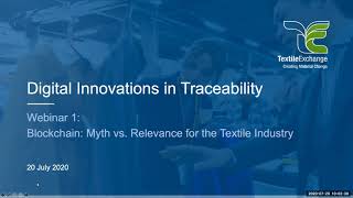 Webinar Blockchain Myths vs Relevance for the Textile Industry July 20, 2020