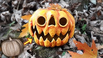 Turning a Paper Mache Pumpkin Into a Spooky Jack-O-Lantern