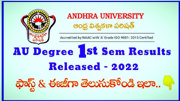 Andhra University Degree 1st Sem Results 2022 Released || Direct links to check Results || PV Tech