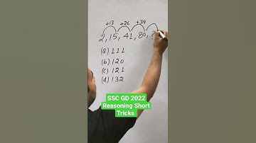 ssc GD ssc cgl reasoning short tricks series completion #shorts