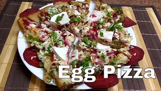 BREAD EGG PIZZA WITHOUT OVENब्रेड एग पिज़्ज़ा Indian Omelette Pizza Street Food  ایگگ پیزا سٹریٹ فوڈ