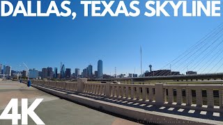 [4K] Shiny Dallas, Texas Skyline - Trinity Trail & Ronald Kirk bridge - Walking Tour #Dallas #Texas