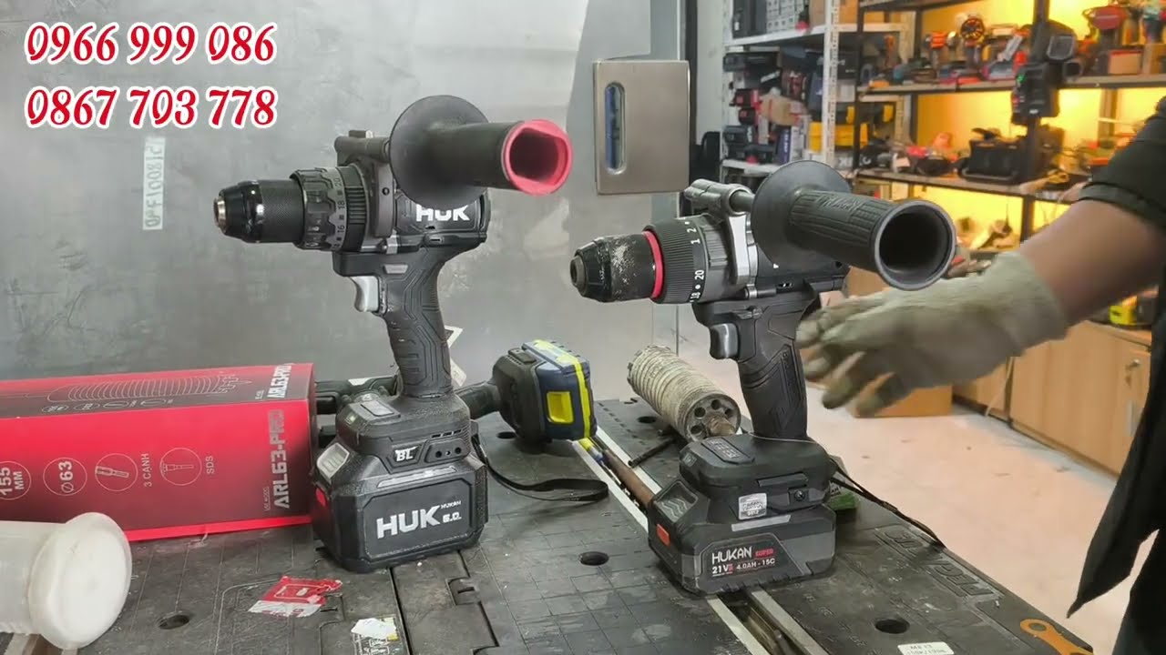 Có cần dùng đến khoan 200Nm? Test rút lõi bê tông nhanh 125Nm Hukan Z1800 và F165Nm