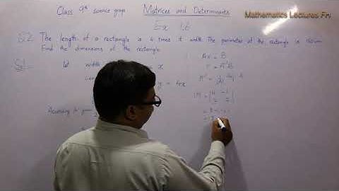 Question 2 Exercise 1.6 9th Class Maths || Chapter 1 Maths Matrix  || Mathematics Lectures FH