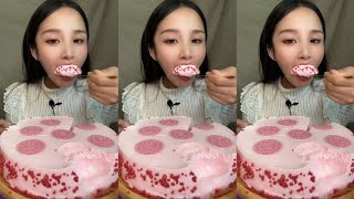 ASMR MUKBANG Pink Cake EATING SHOW|소리좋은 러가지 음식 먹방 모음이 팅쇼 리얼 사운드|大食い